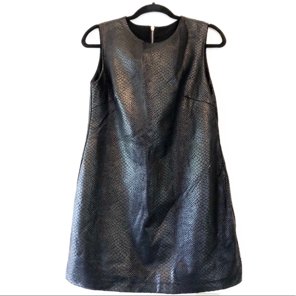 Black Faux Snakeskin Dress